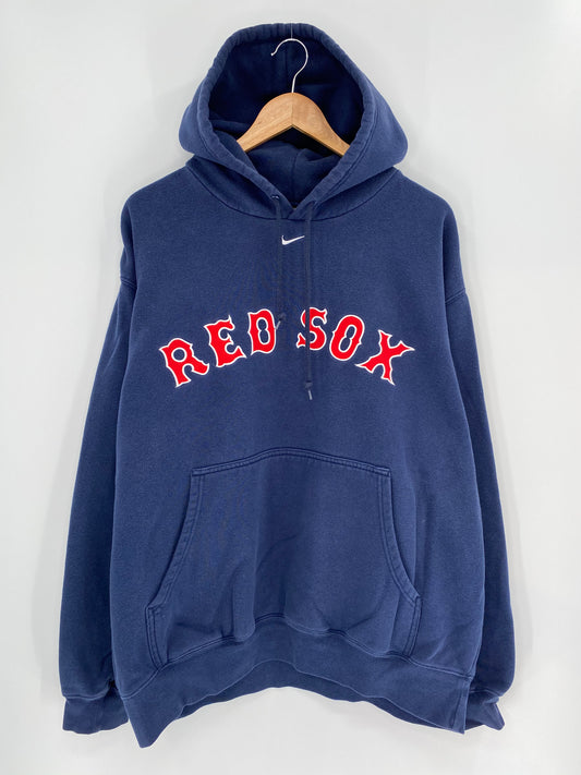 00’ NIKE RED SOX Size XL Vintage MLB Hoodie Sweat-shirt / 8956