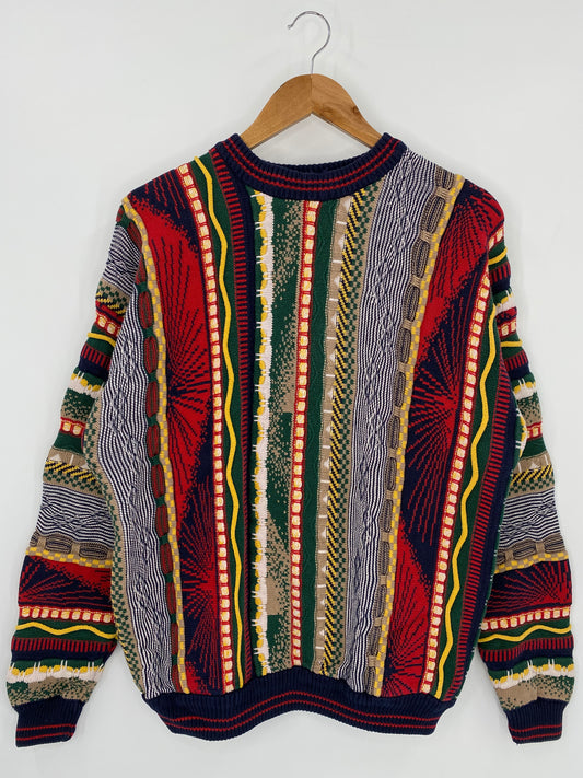 Vintage 3D Coogi-Style Size M Knit Sweater / 9818