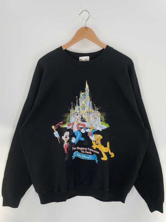 00' WALT DISNEY WORLD Size No tag (Approx.XXL) Vintage Sweat-shirt / E5427S