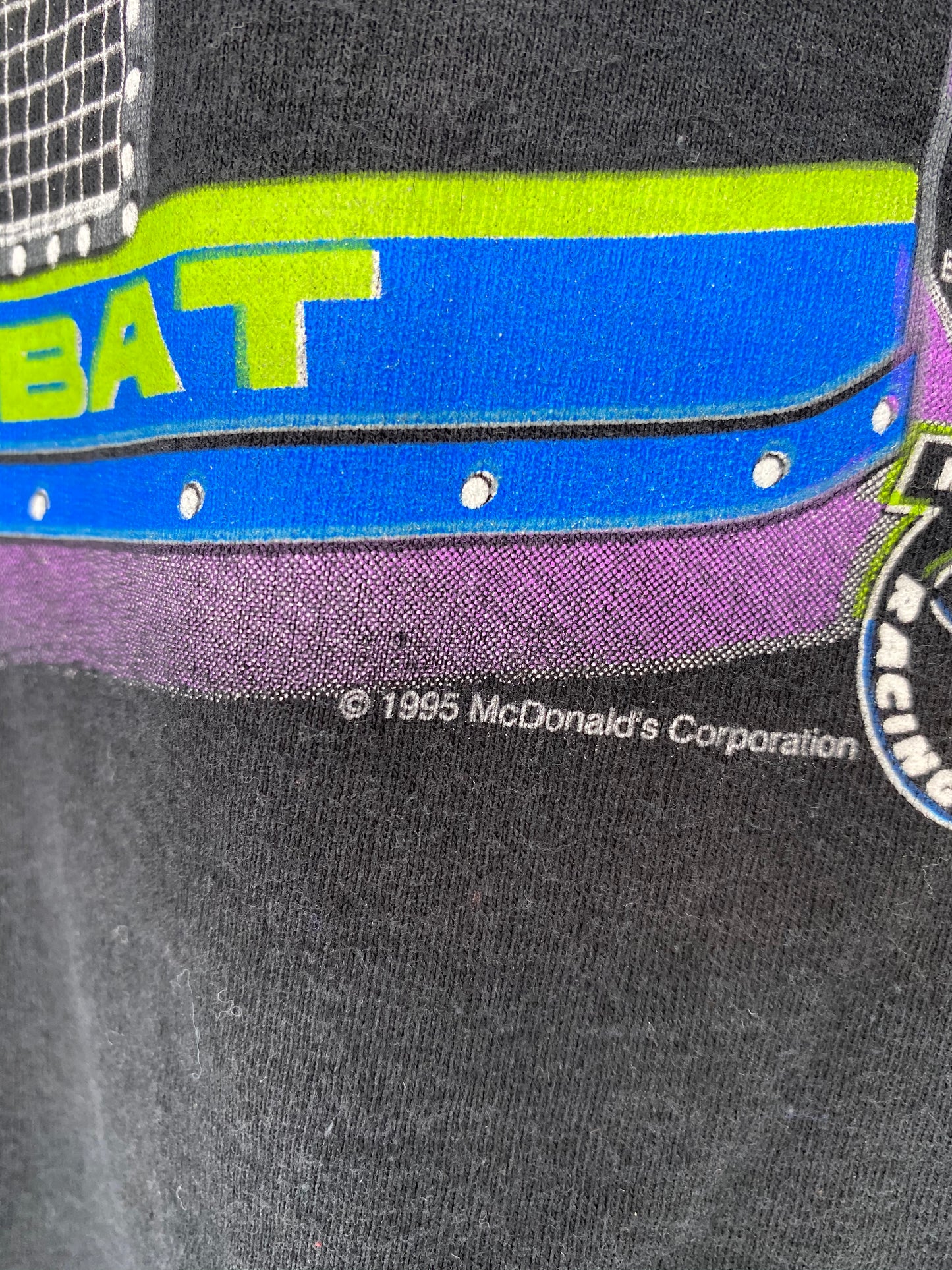 1995 BILL ELLIOTT NASCAR Macdonald x BATMAN Made in USA Size XXL Vintage Racing T-Shirt / 8621