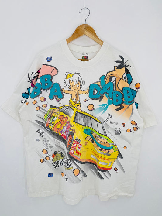 90’s The Flintstones  Made in USA Size XXL Vintage Racing T-shirts / 6276