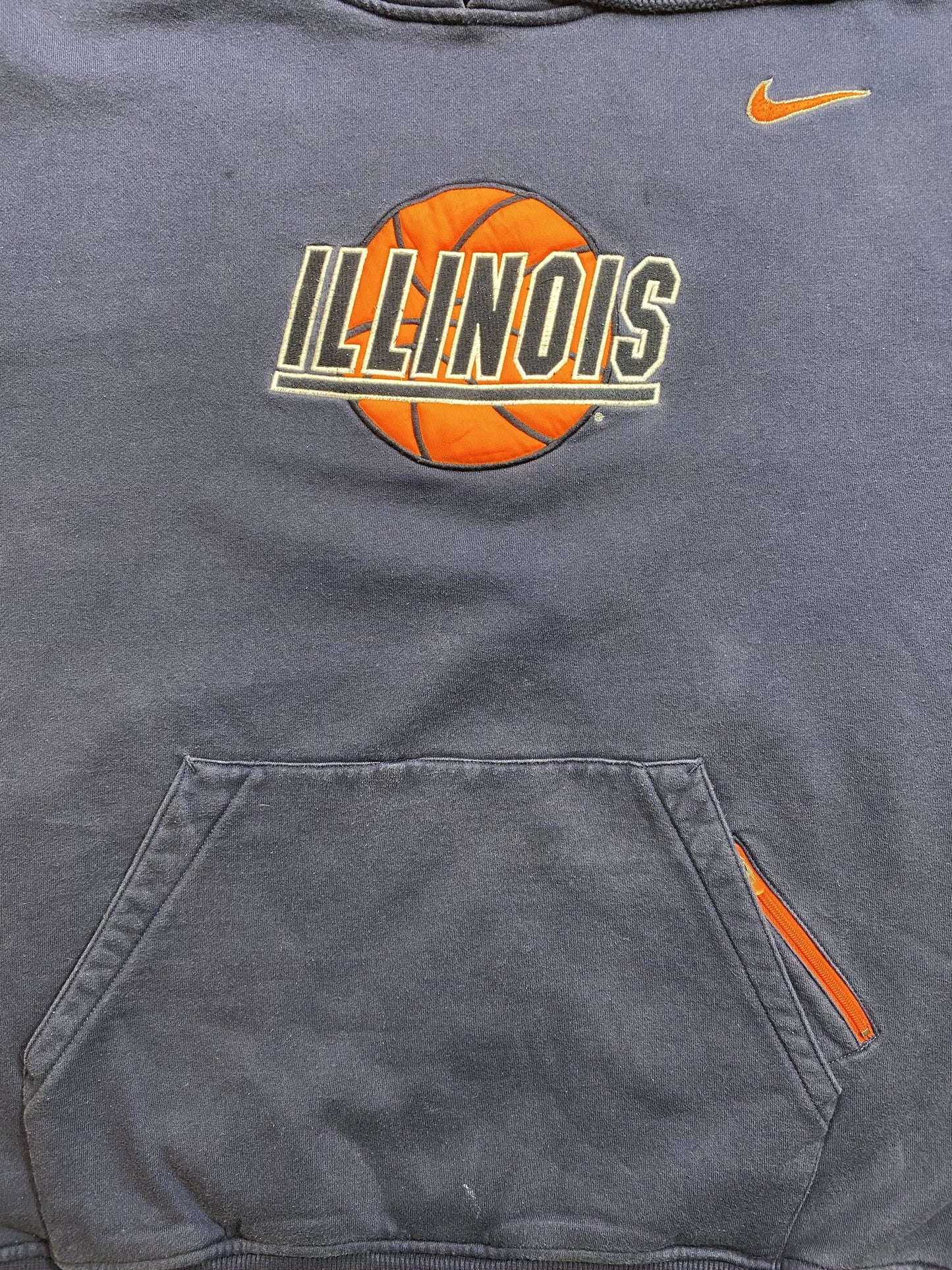 00’ NIKE ILLINOIS Size L Vintage College Hoodie Sweat-Shirt / K5065