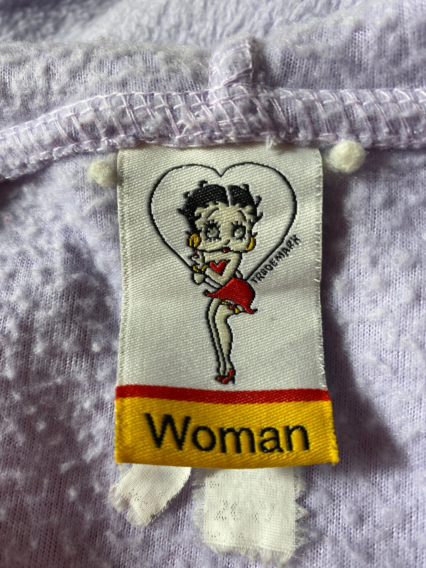 2003 BETTY BOOP Size Ladies (Approx.L) Vintage Half-Zip Hoodie Fleece / K3854