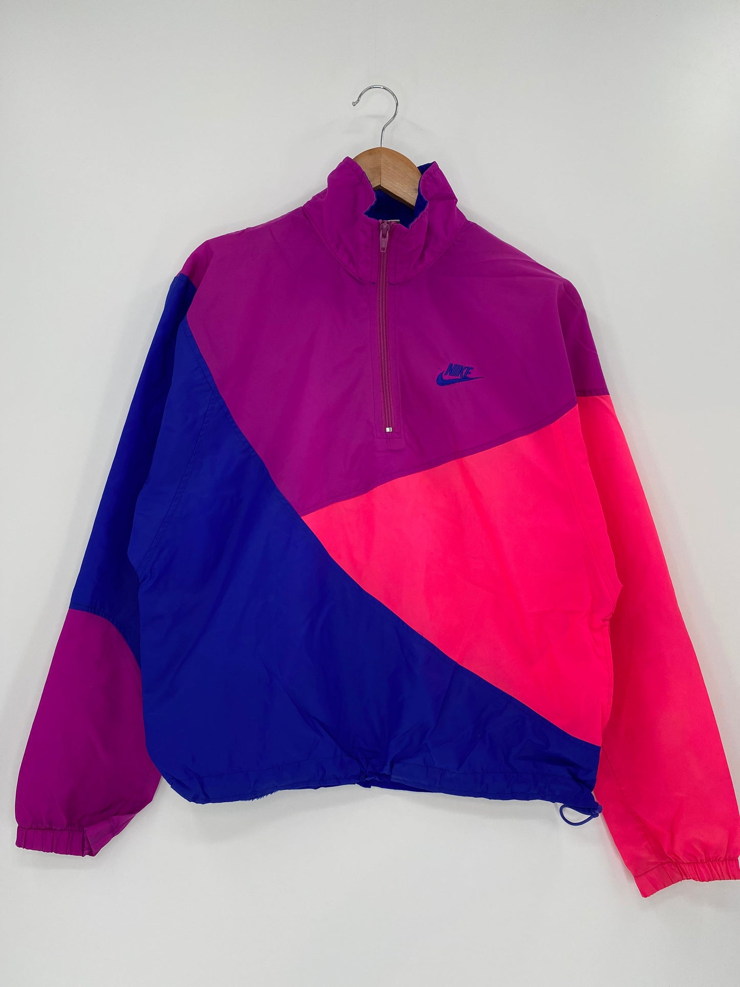 90's NIKE Silver tag Size Ladies S Vintage Zip up Nylon-Jacket / A851