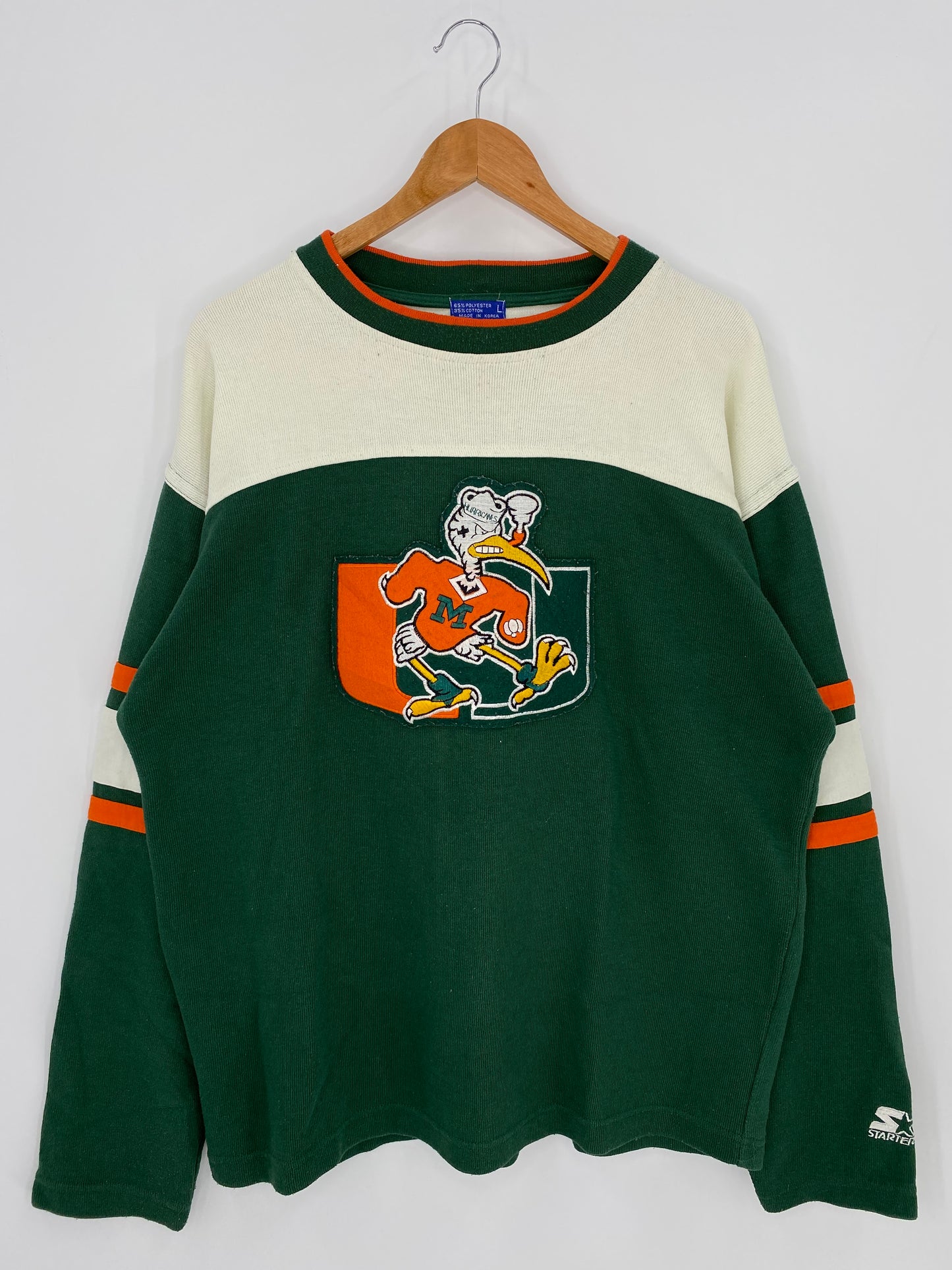 90’s STARTER MIAMI UNIVERSITY Size L Vintage Sweat- Shirt / K890