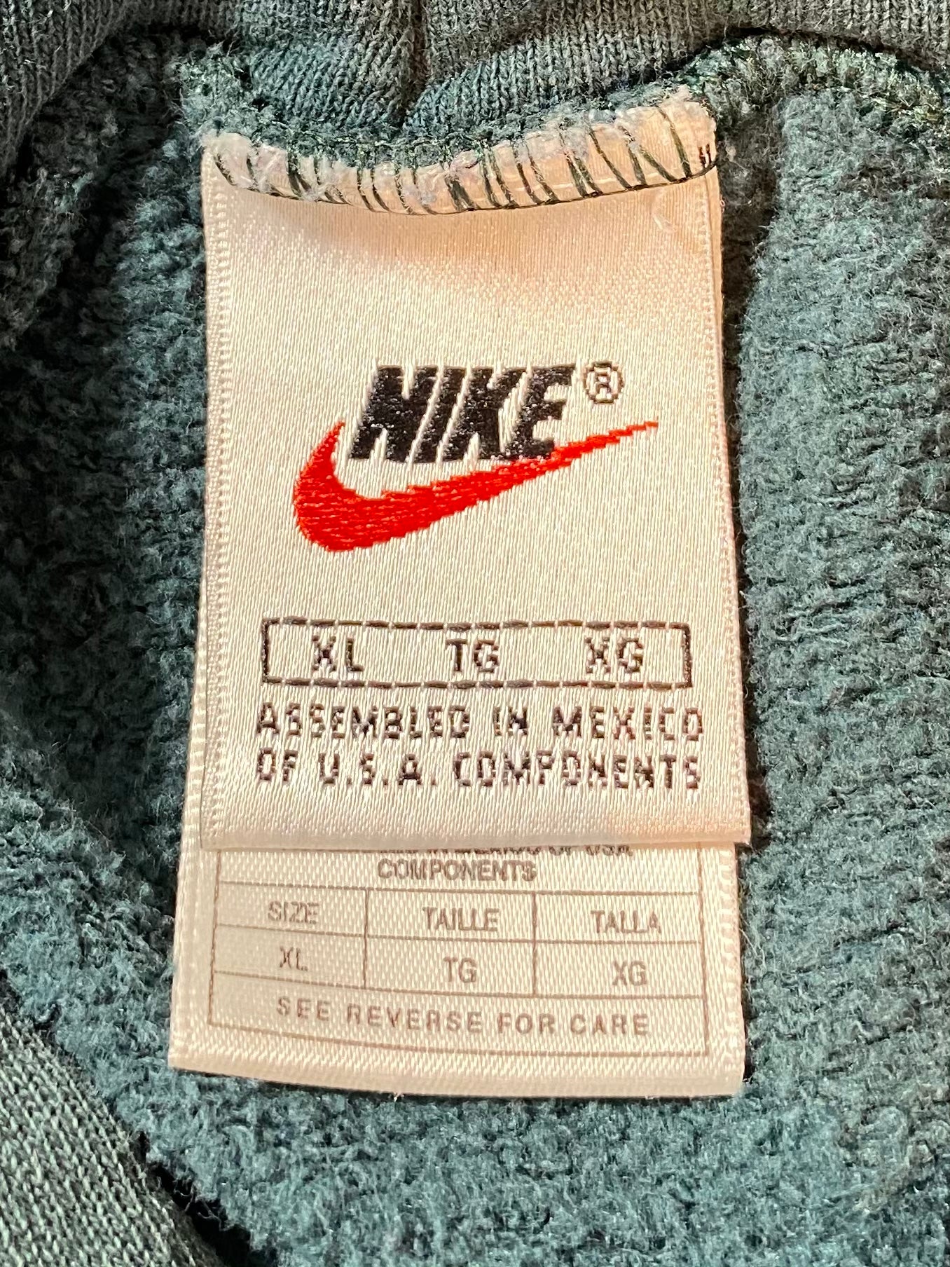 90’s NIKE Mini Swoosh Size XL Vintage Hoodie Sweat-shirt / 8974