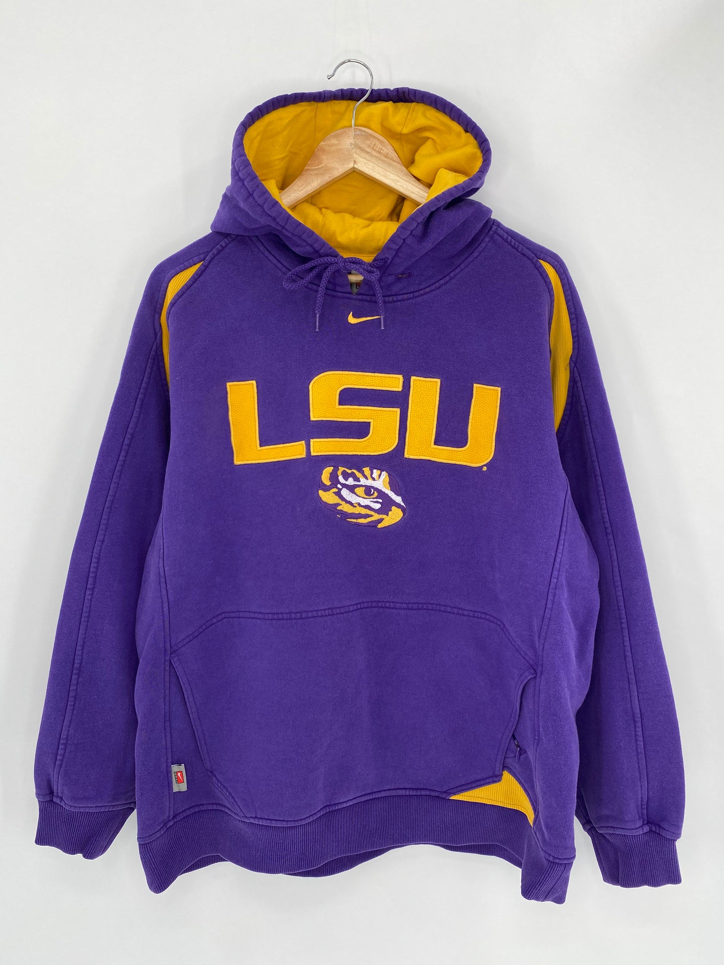 00’ NIKE LSU Size M Vintage Hoodie Sweat-Shirt / 5366