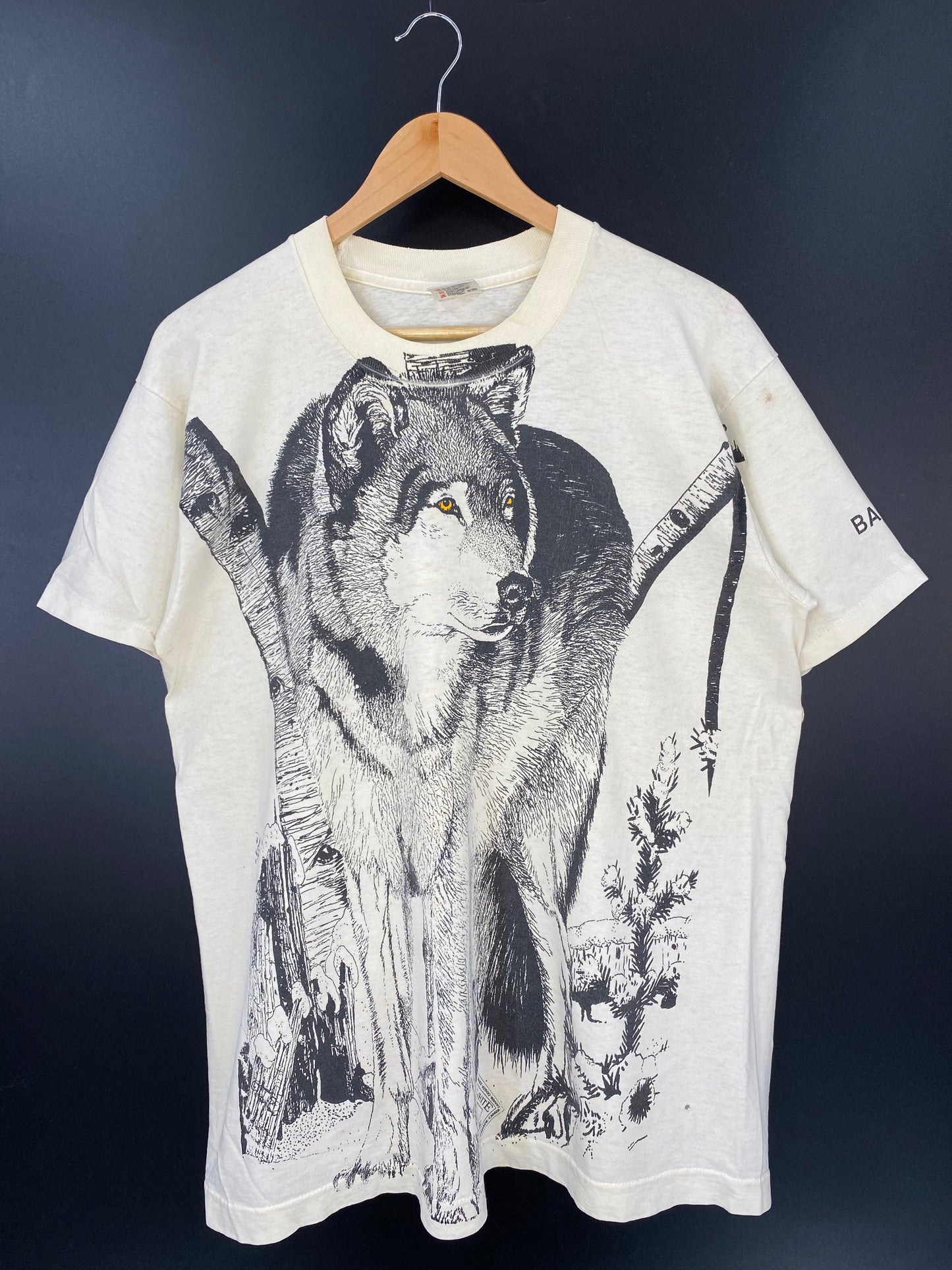 90’s BANCROFT WOLF Size L Vintage T-Shirts / A4392
