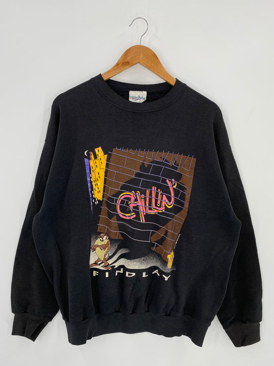 1993 LOONEY TUNES TAZ MADE IN USA Size XL Vintage Sweat-shirt / K405