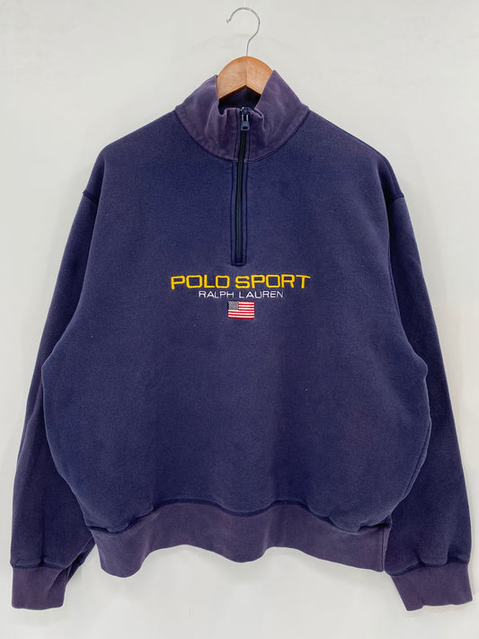90’s POLO SPORTS RALPH LAUREN Size XL Vintage Half-zip Sweat-Shirts/ K3255