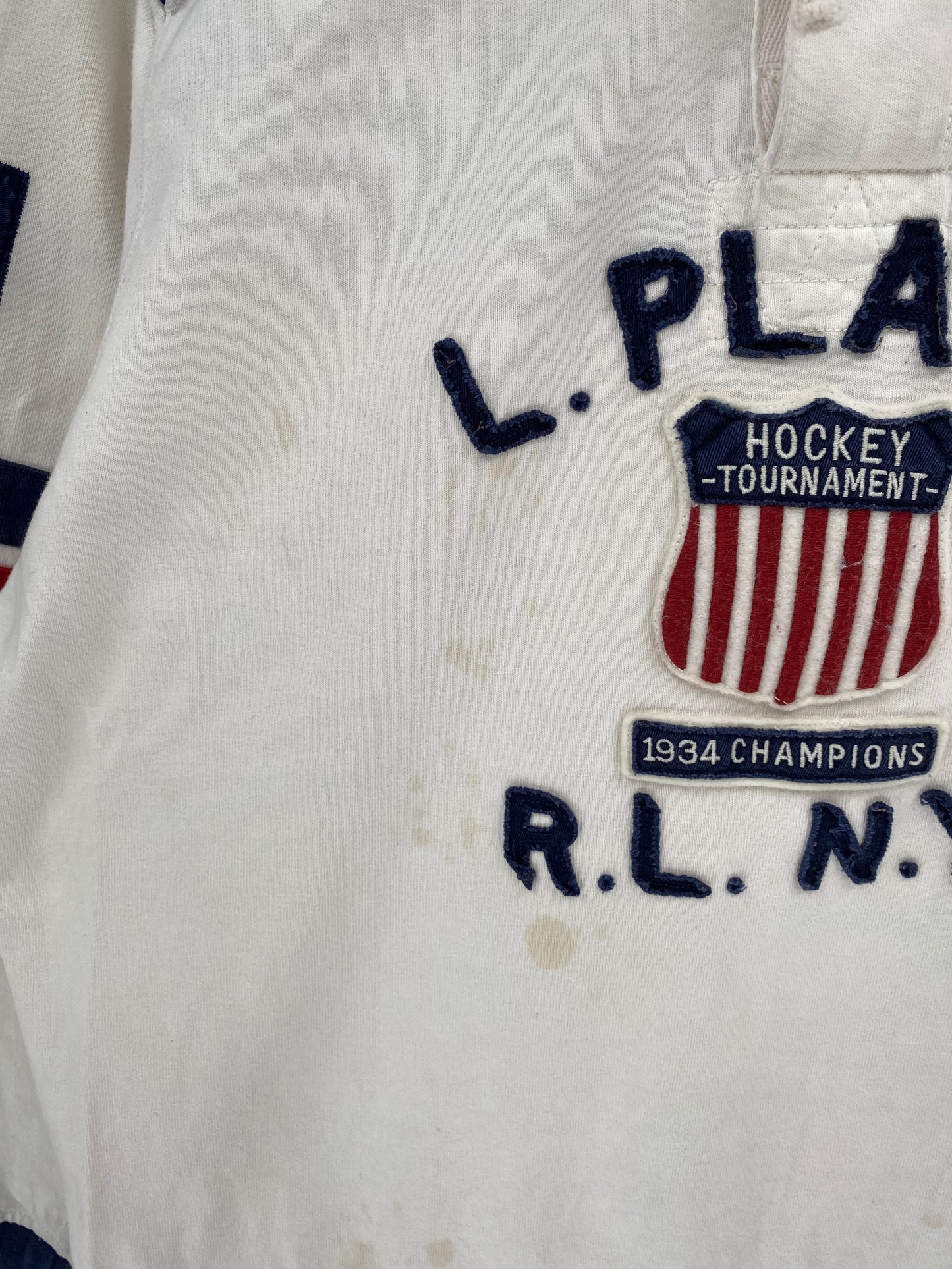 90’s POLO RALPH LAUREN Size M Vintage Hoodie Rugby-Shirt / E4394R