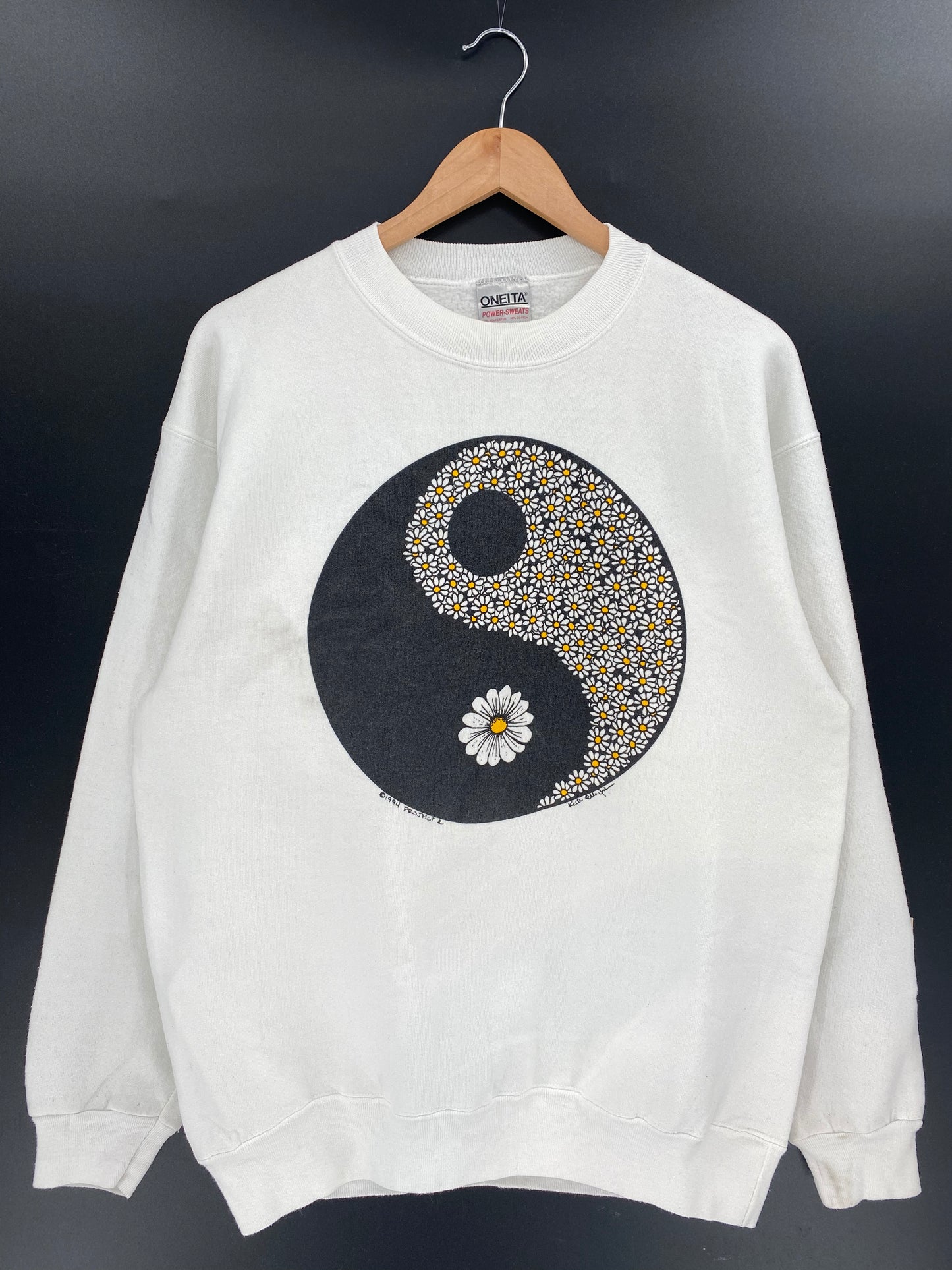 1994' YIN AND YANG Made in USA Size L Vintage Sweat-Shirt / K4028
