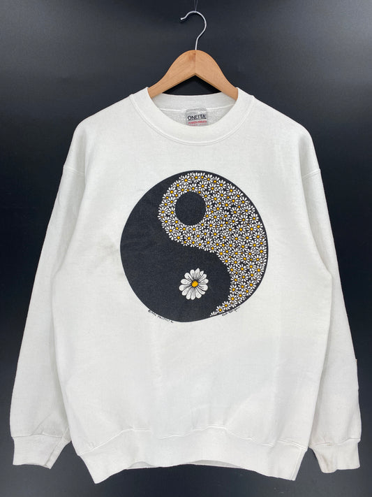 1994'  YIN AND YANG Made in USA Size L Vintage Sweat-Shirt / K4028