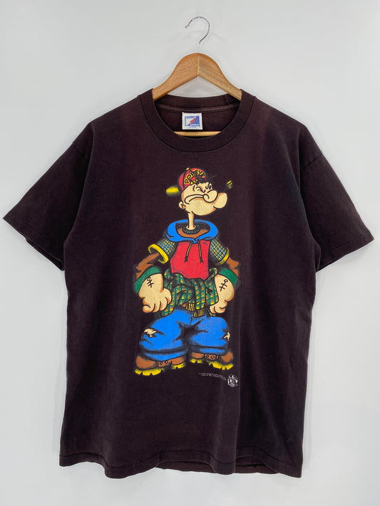 1994 POPEYE Made in USA Size L Vintage T-Shirt / 8592