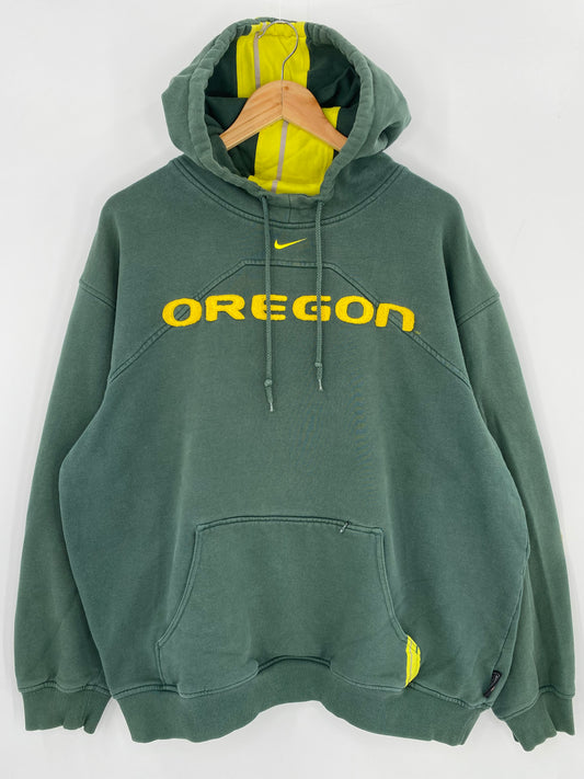 00’ NIKE OREGON Size L Vintage Hoodie Sweat-shirt / 9723