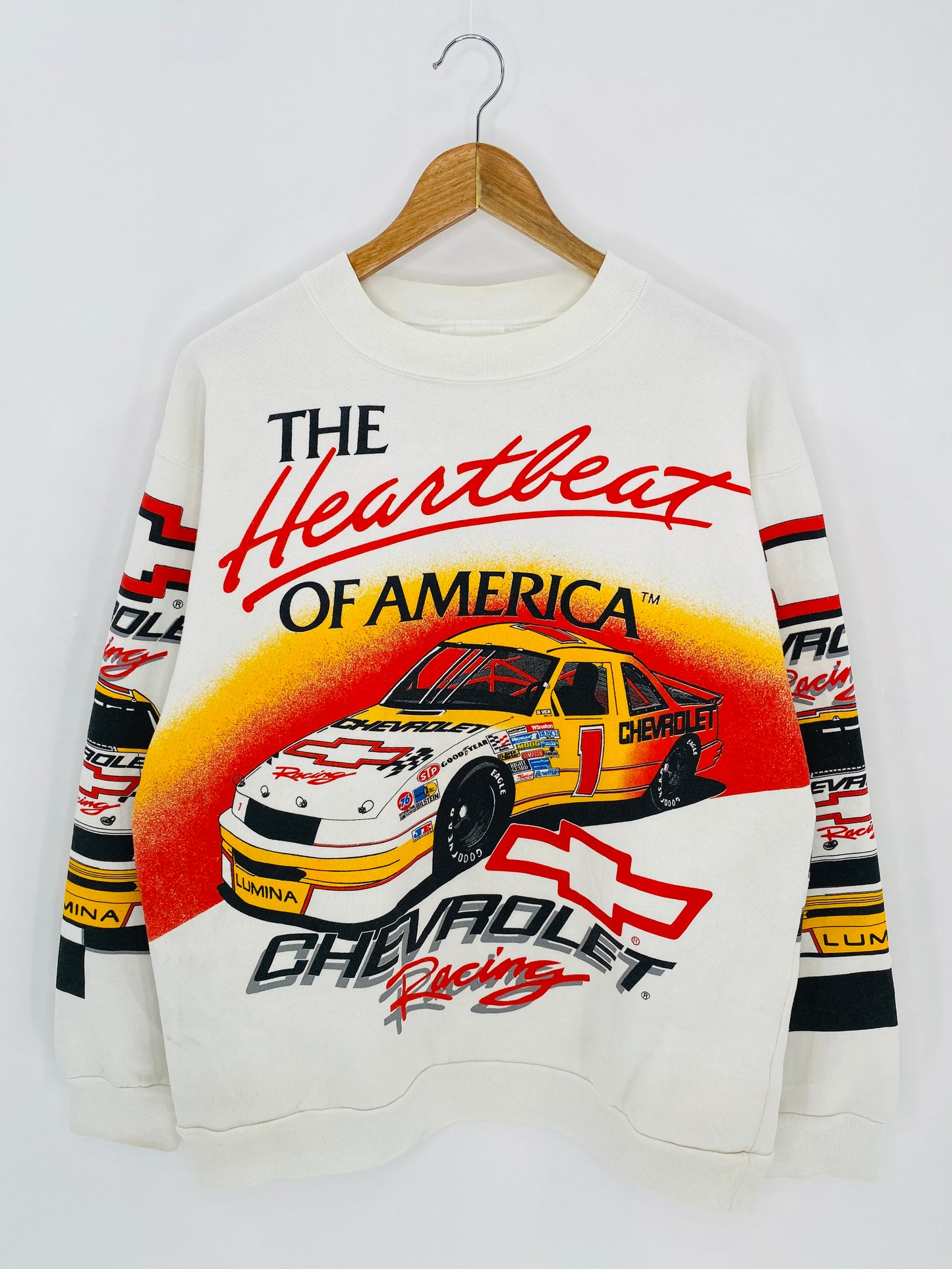 90’s CHEVROLET Made in USA Size L Vintage Racing Sweat-Shirt / 6951