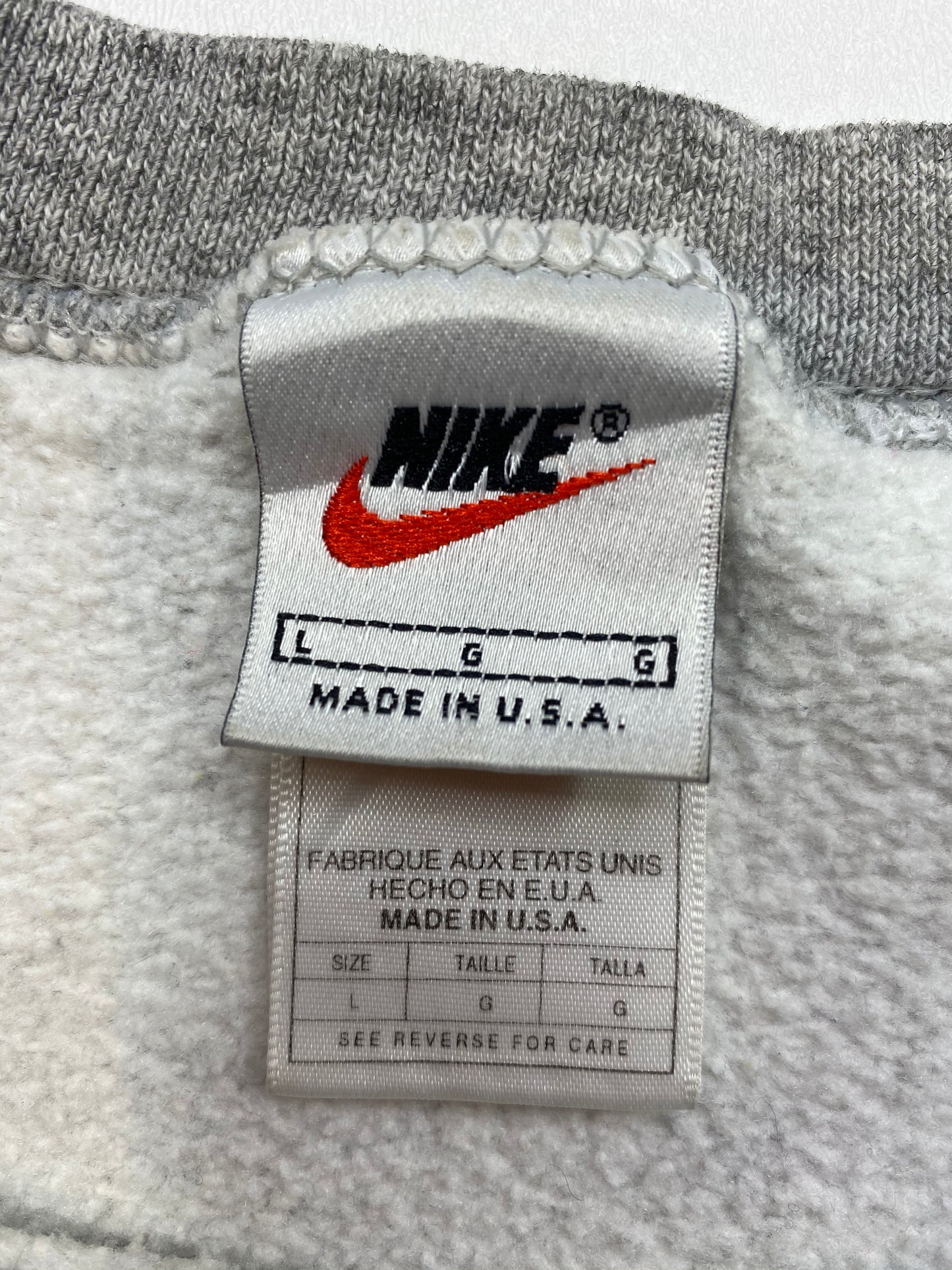 90’s NIKE Mini Swoosh Made in USA Size L Vintage Sweat-Shirt / 5549