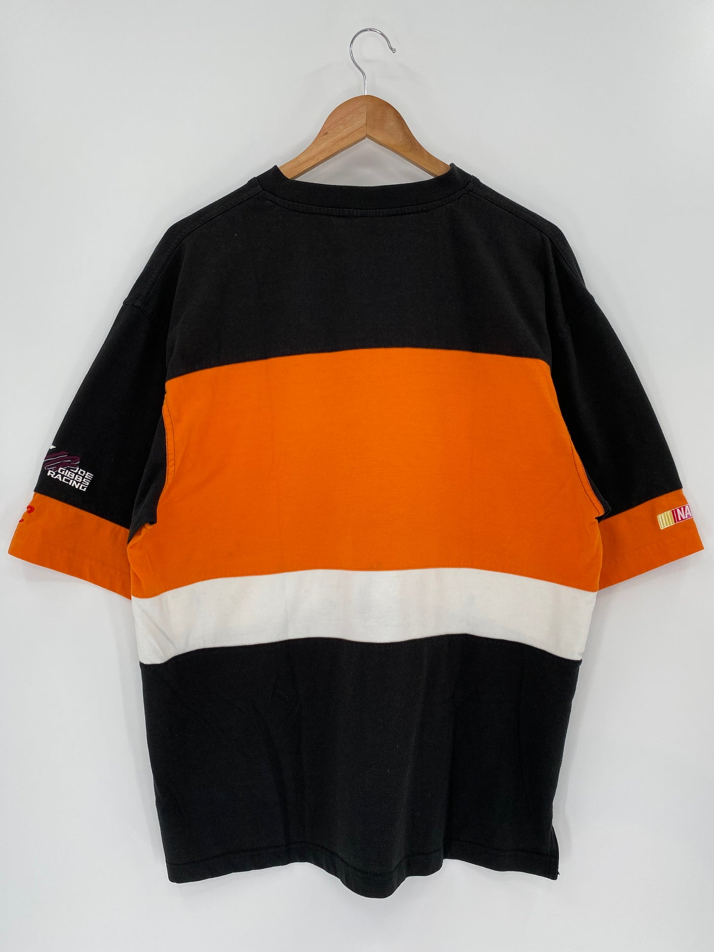Vintage NASCAR THE HOME DEPOT JOE GIBBS RACING Size L 3/4 Sleeve Racing T-shirt / k577