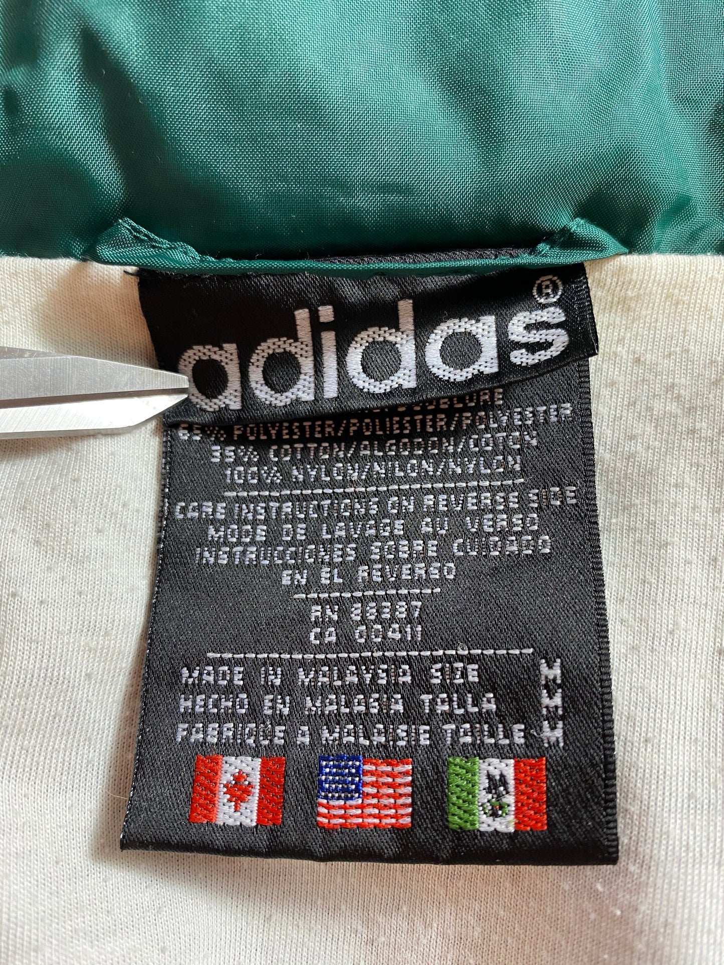 90’s ADIDAS Size M Vintage Zip-up Nylon Jacket /7801