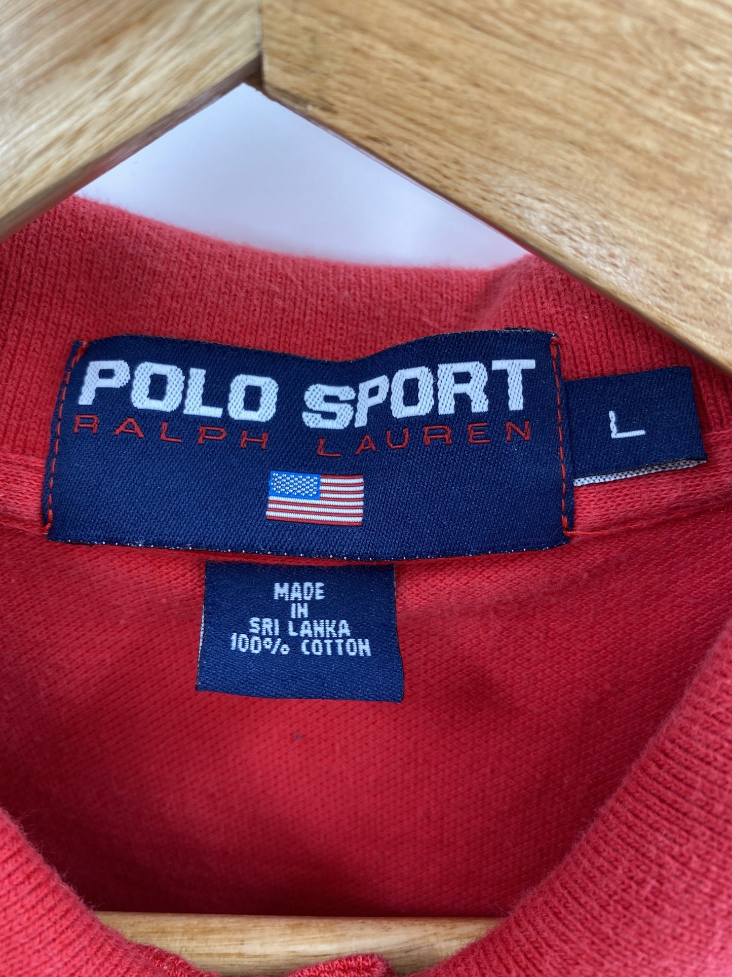 .90’s POLO RALPH LAUREN SPORT Size L Vintage Polo-Shirts / A7346
