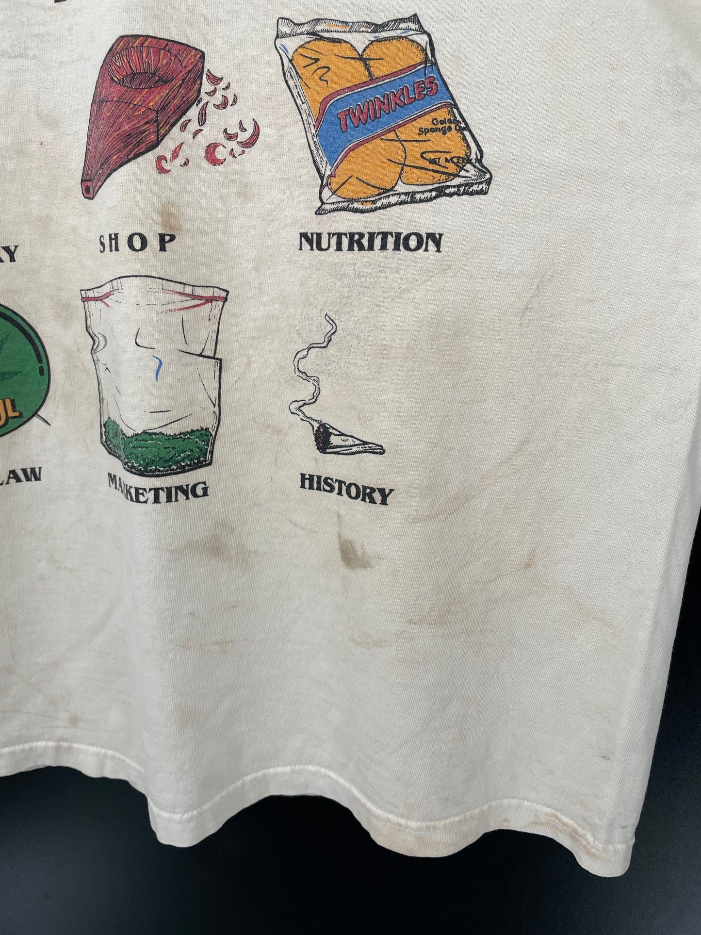 Vintage  WHAT I REALLY LEARNED IN SCHOOL Size No tag (Approx.XL) T-Shirt / K2345