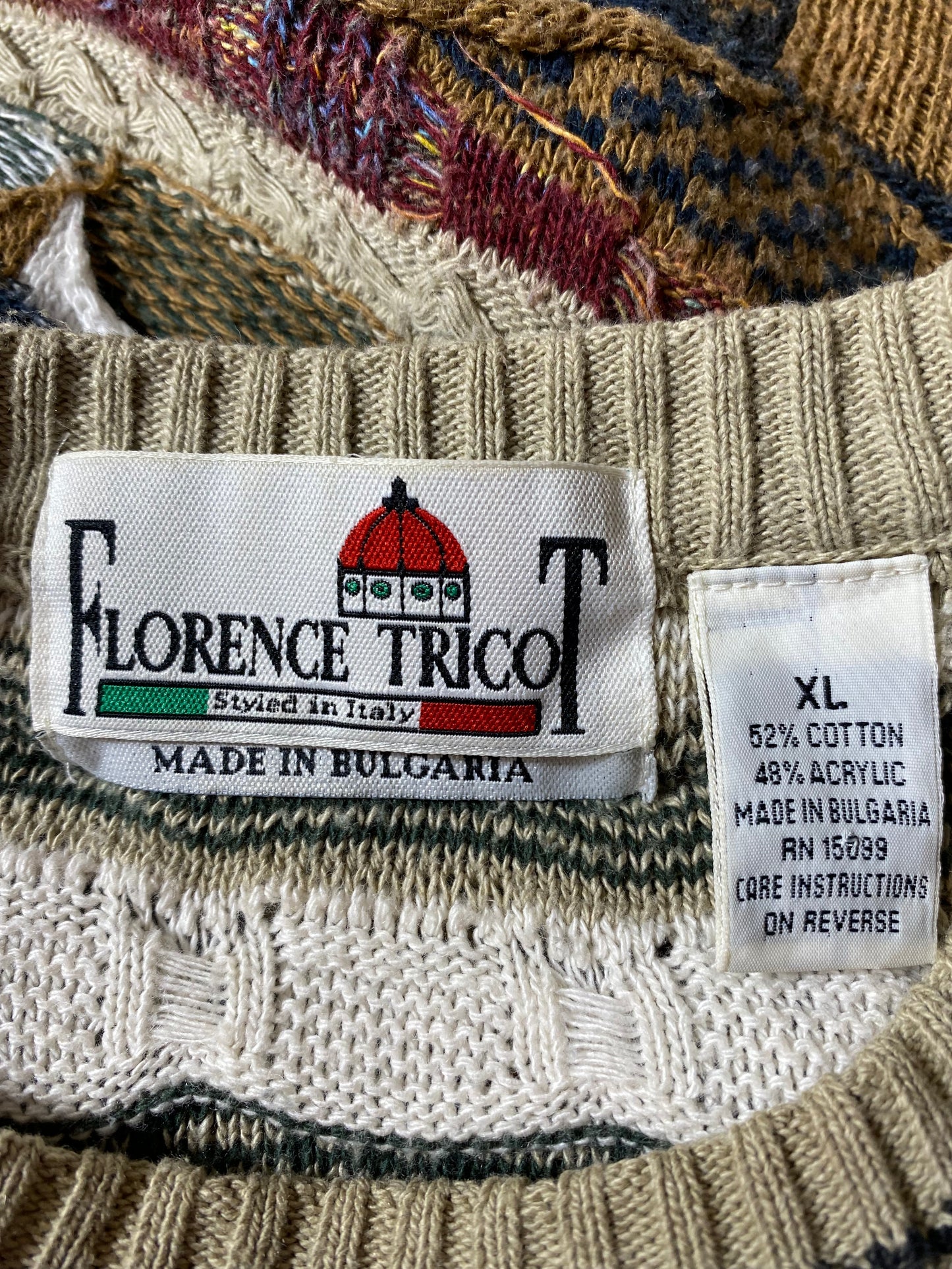 Vintage 3D COOGI- Style Size XL Knit Sweater / K3864