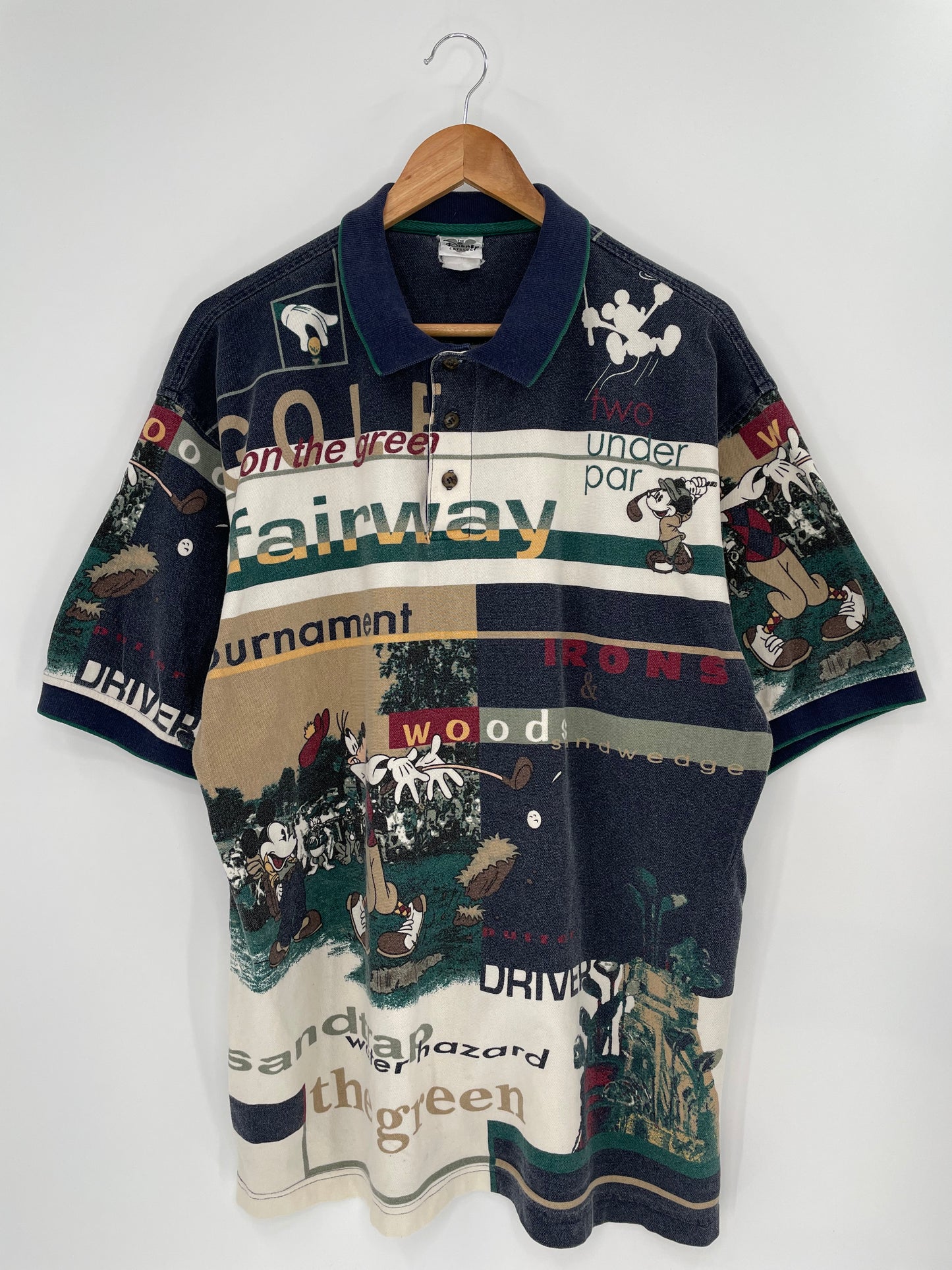 00’s GOLF MICKEY AND GOOFY Size XXL Vintage Polo-Shirts / 9686