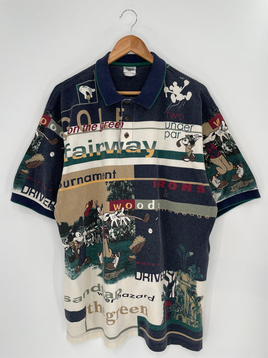 00’s GOLF MICKEY AND GOOFY Size XXL Vintage Polo-Shirts / 9686