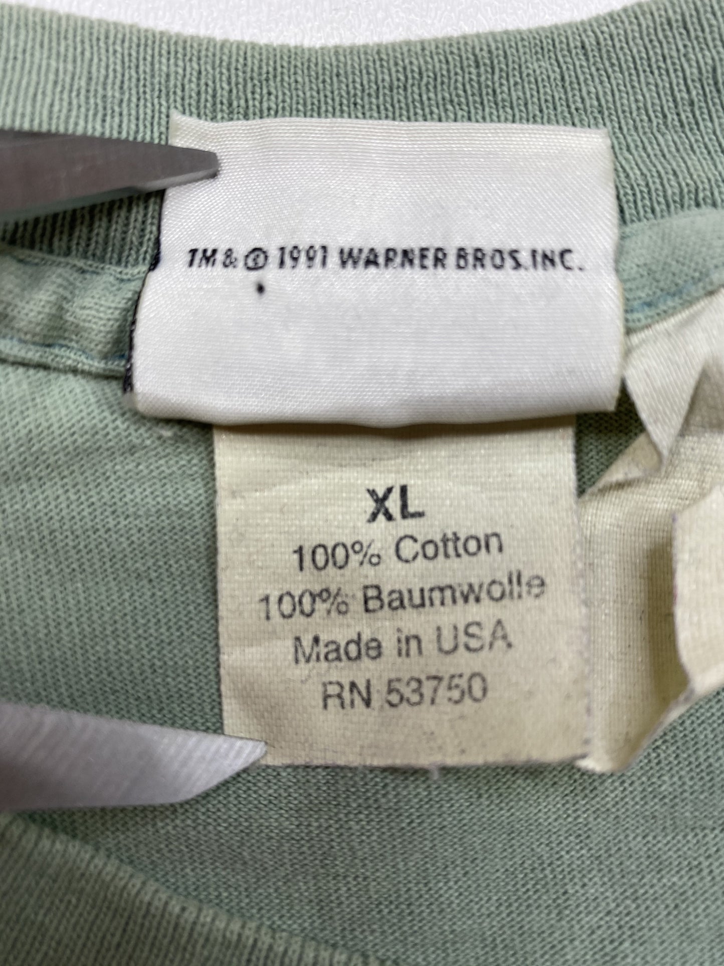 1991 LOONEY TUNES MARVIN THE MARTIAN Made in USA Size XL Vintage T-Shirt / K4858