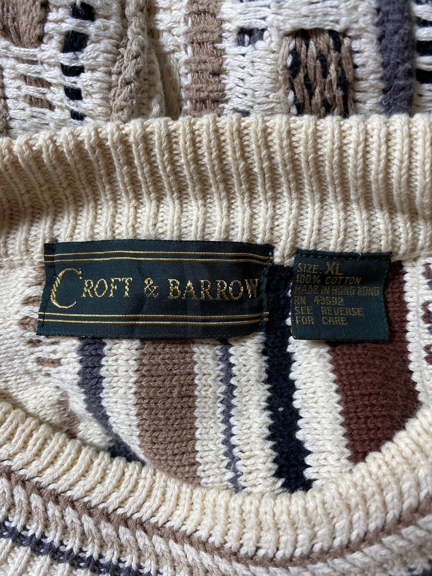 Vintage 3D COOGI- Style Size XL Knit Sweater / K1587