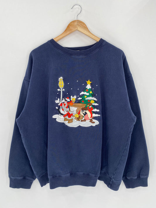 00’ Looney Tunes CHRISTMAS Size XXL Vintage Sweat-Shirt / 5451