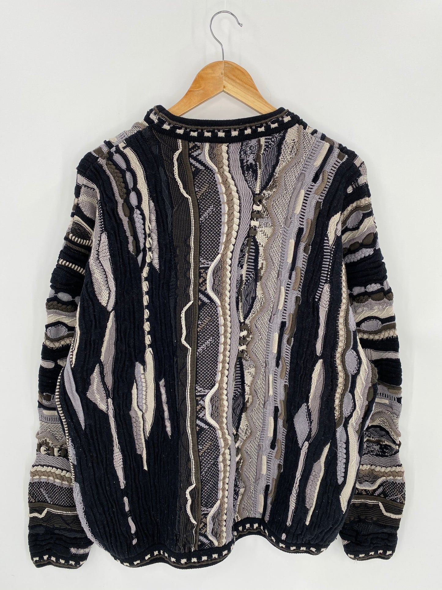 Vintage 3D Coogi-Style Size XXL Knit Sweater / 7044