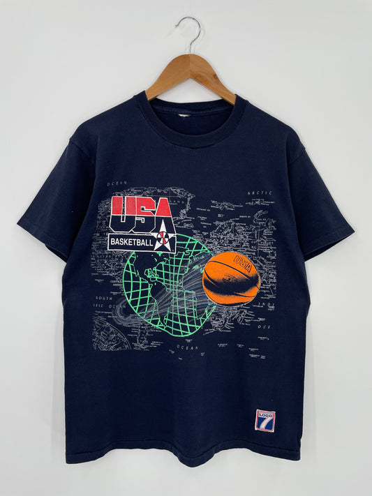 90’s USA BASKETBALL Size L Vintage T- SHIRT / K1327