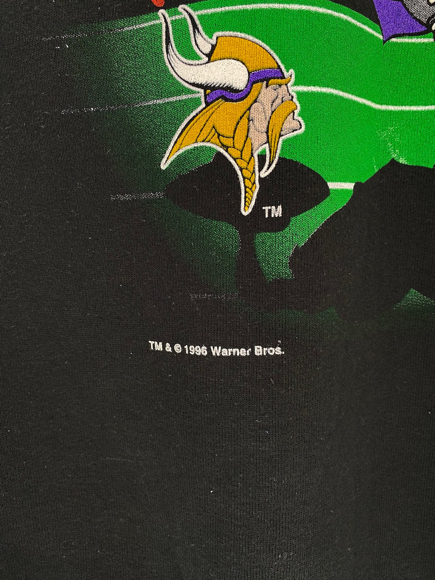 1996 TAZ x MINNESOTA VIKINGS MADE IN USA Size XL Vintage NFL Sweat shirt / K51