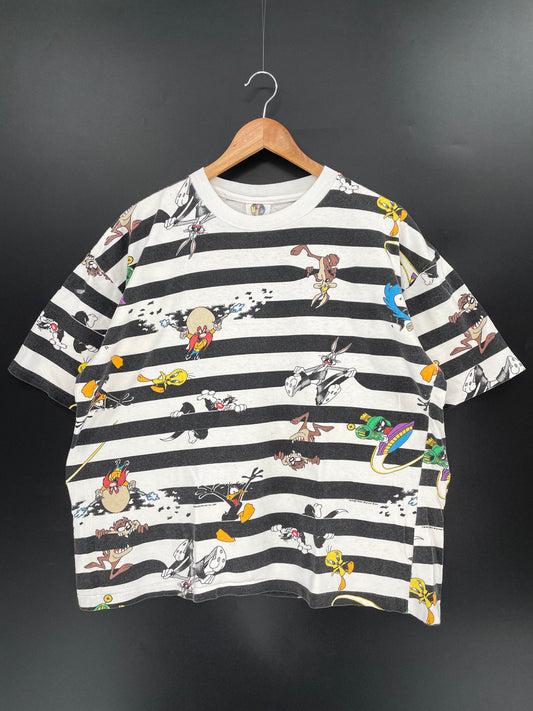 1994 Looney Tunes All Over Print Made in USA Vintage Short Length T-Shirt / K199