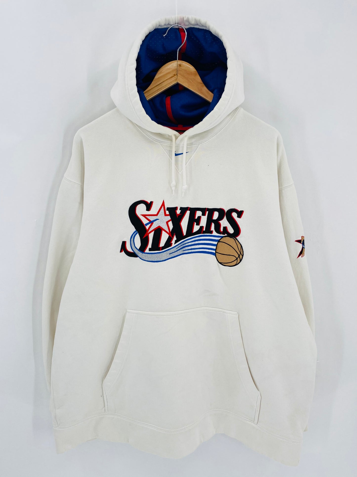 00’ NIKE SIXERS Size XL Vintage NBA Hoodie Sweat-Shirt  / 6426