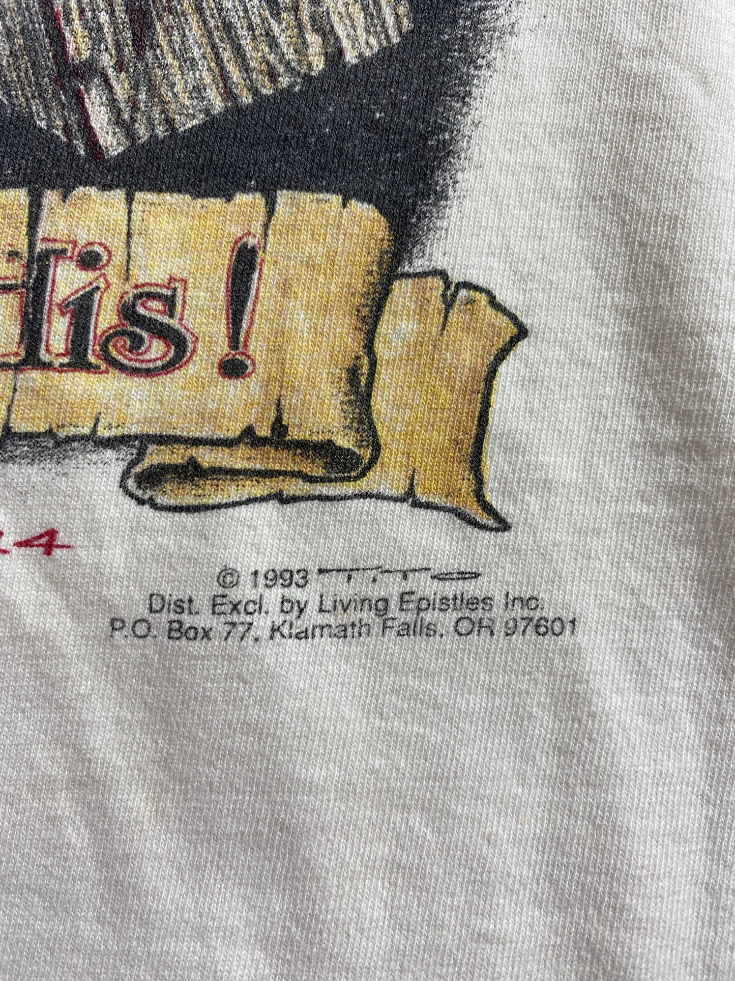 1993 LIVING EPISTLES JESUS Made in USA Size XL Vintage T-Shirt  / A4933