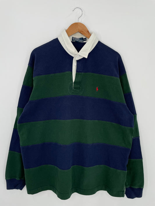 90’s POLO RALPH LAUREN Size XXL Vintage Rugby-Shirt / K1296