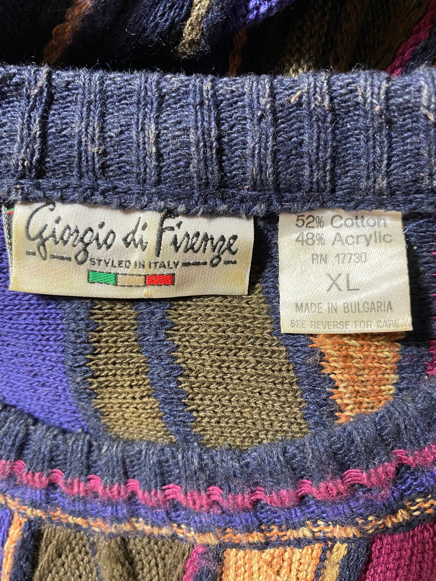 Vintage 3D COOGI- Style Size XL Knit Sweater / K1295