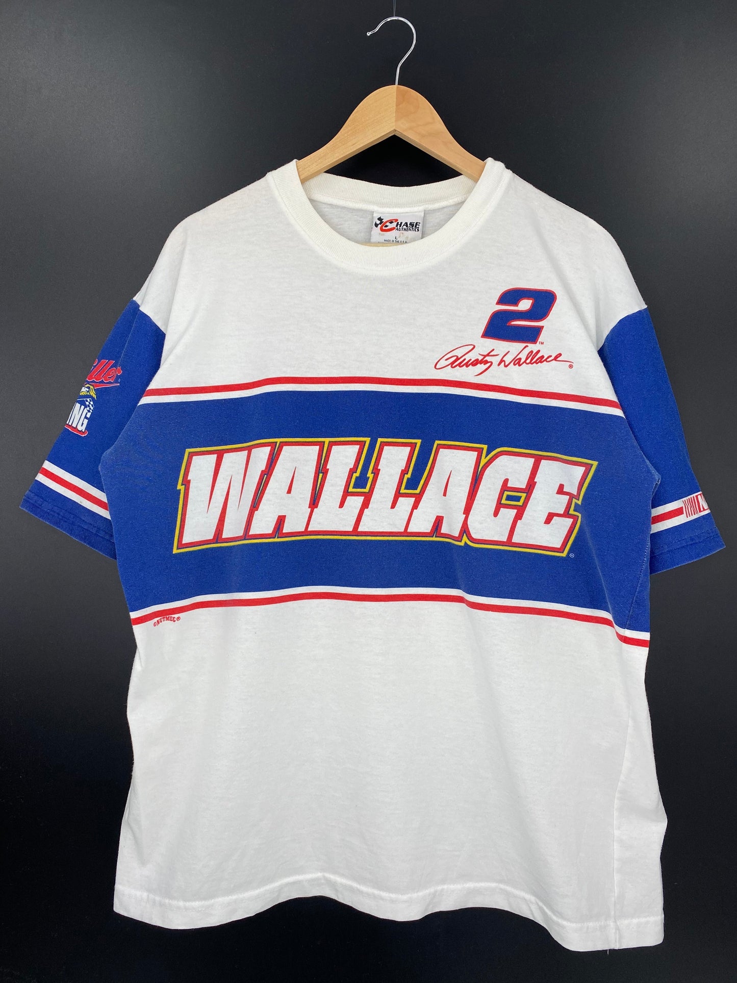 90’s RUSTY WALLACE RACING MADE IN USA Size L Vintage Racing T-Shirt / E3041T