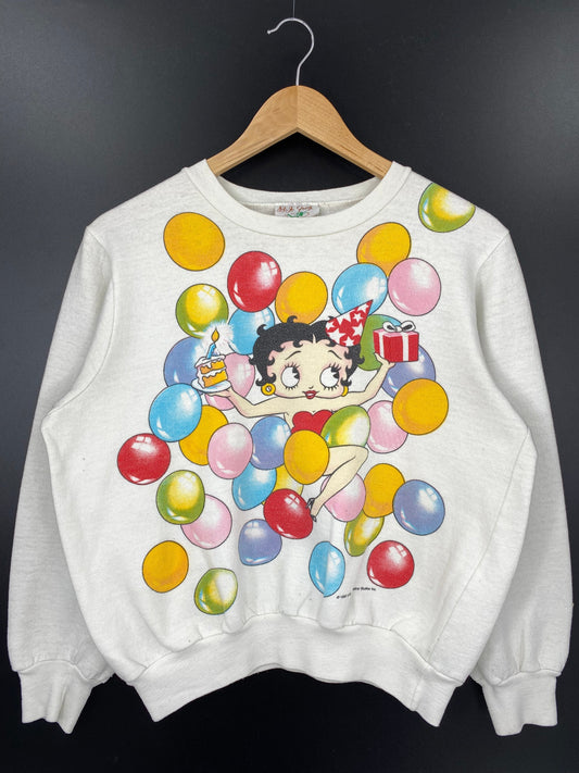 1986 BETTY BOOP Size No tag (Approx.Ladies S) Vintage Sweat-shirt / E3460S