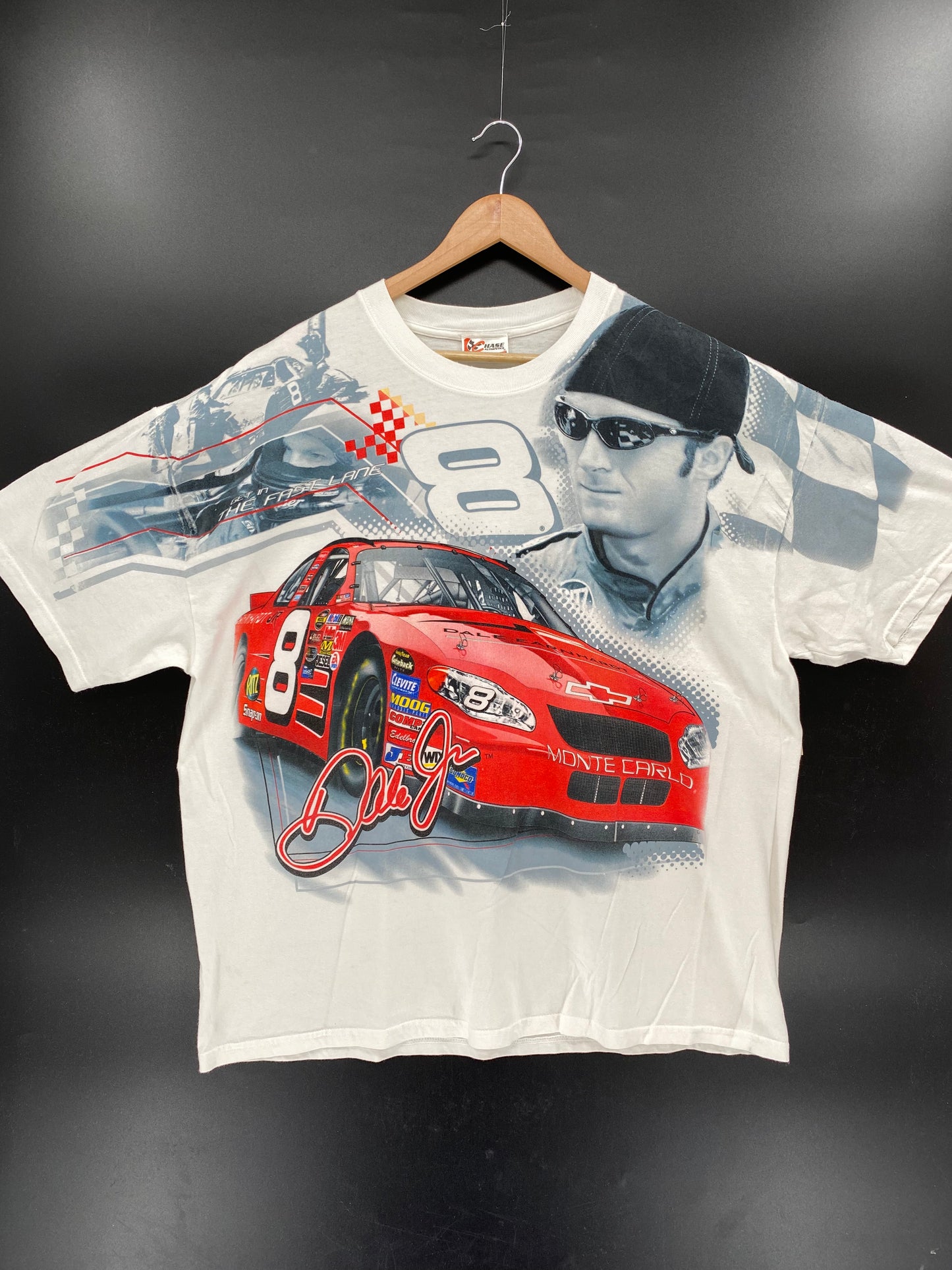 Vintage NASCAR DALE EARNHARDT JR Size No tag (Approx.XXL) Racing T-Shirt / K3738
