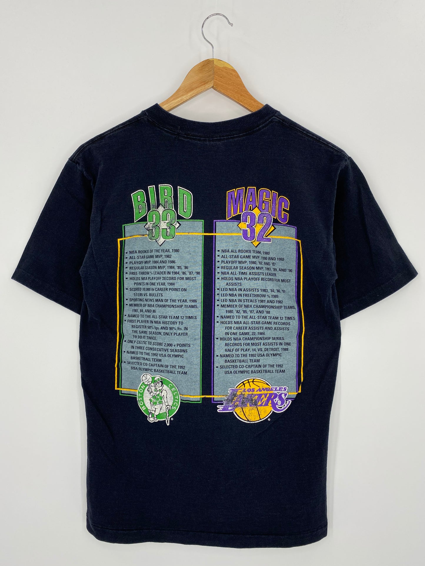 1992 Barcelona Olympic BIRD & MAGIC USA National Team Made in USA Size M Vintage NBA T-Shirts / 8183