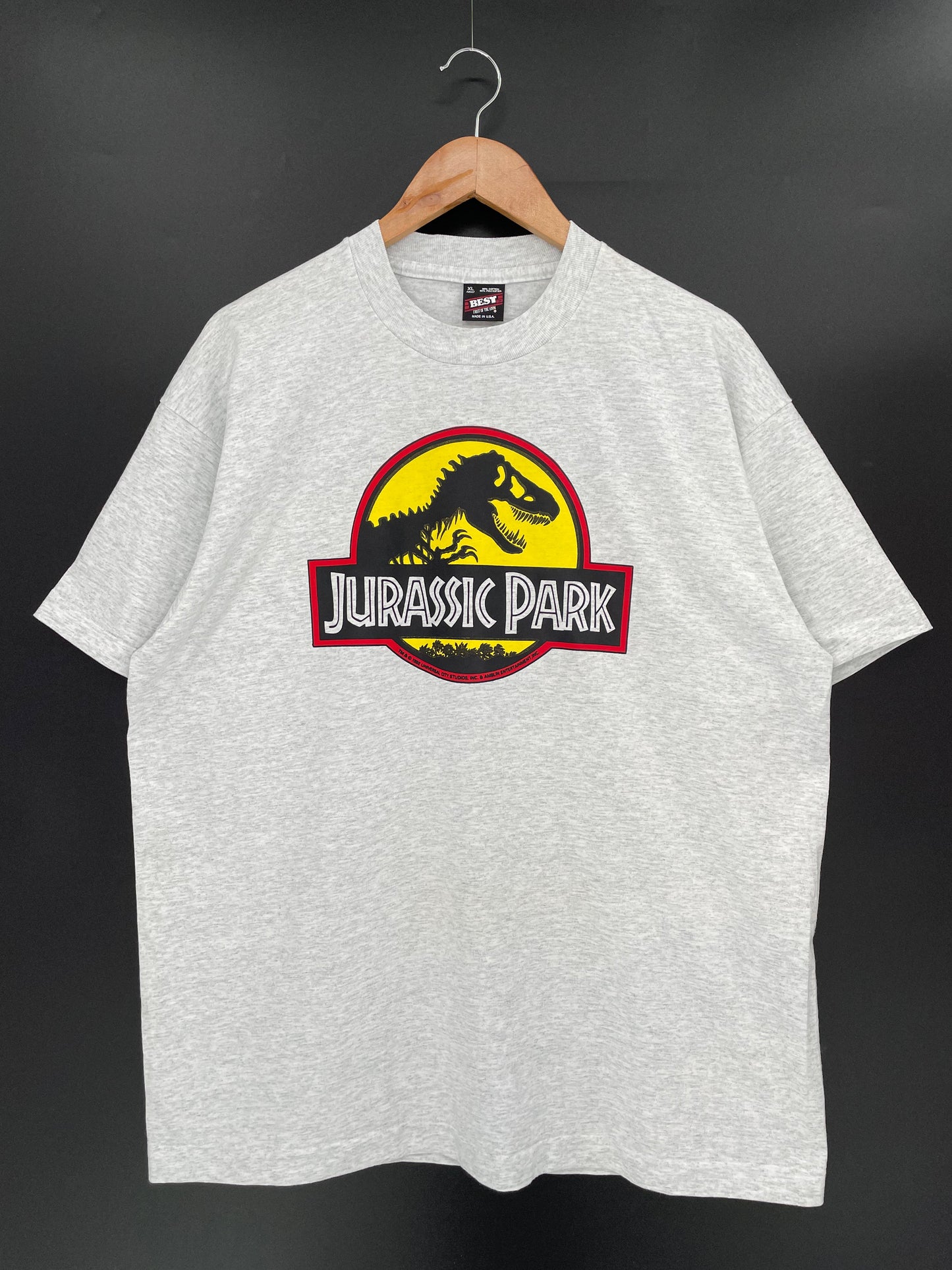 1992 JURASSIC PARK Made in USA Size XL Vintage T-Shirts / K9907