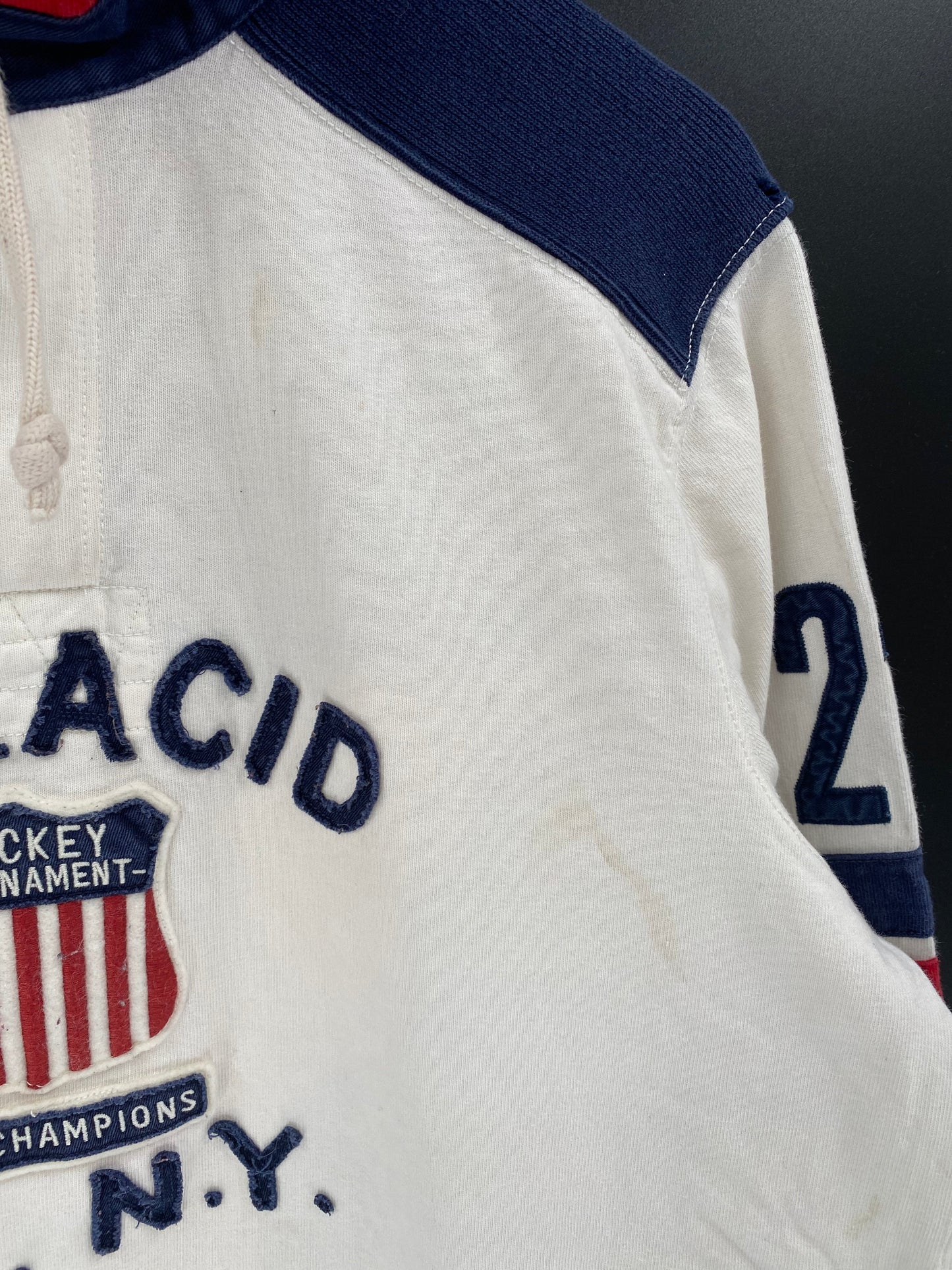 90’s POLO RALPH LAUREN Size M Vintage Hoodie Rugby-Shirt / E4394R