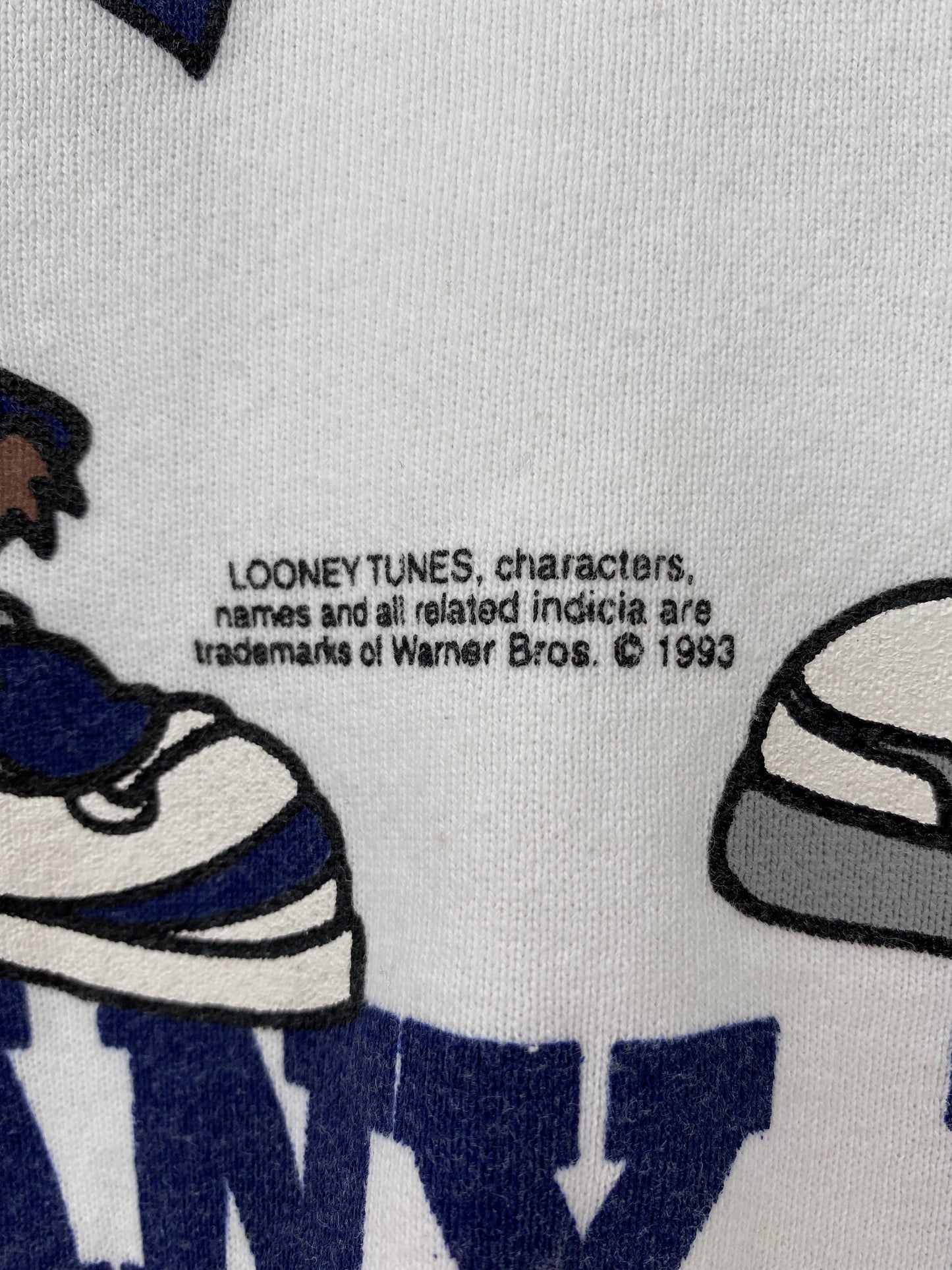 1993 PENN STATE x LOONEY TUNES TAZ BUGS BUNNY Made in USA Size L Vintage College Sweat-shirt / E4741S