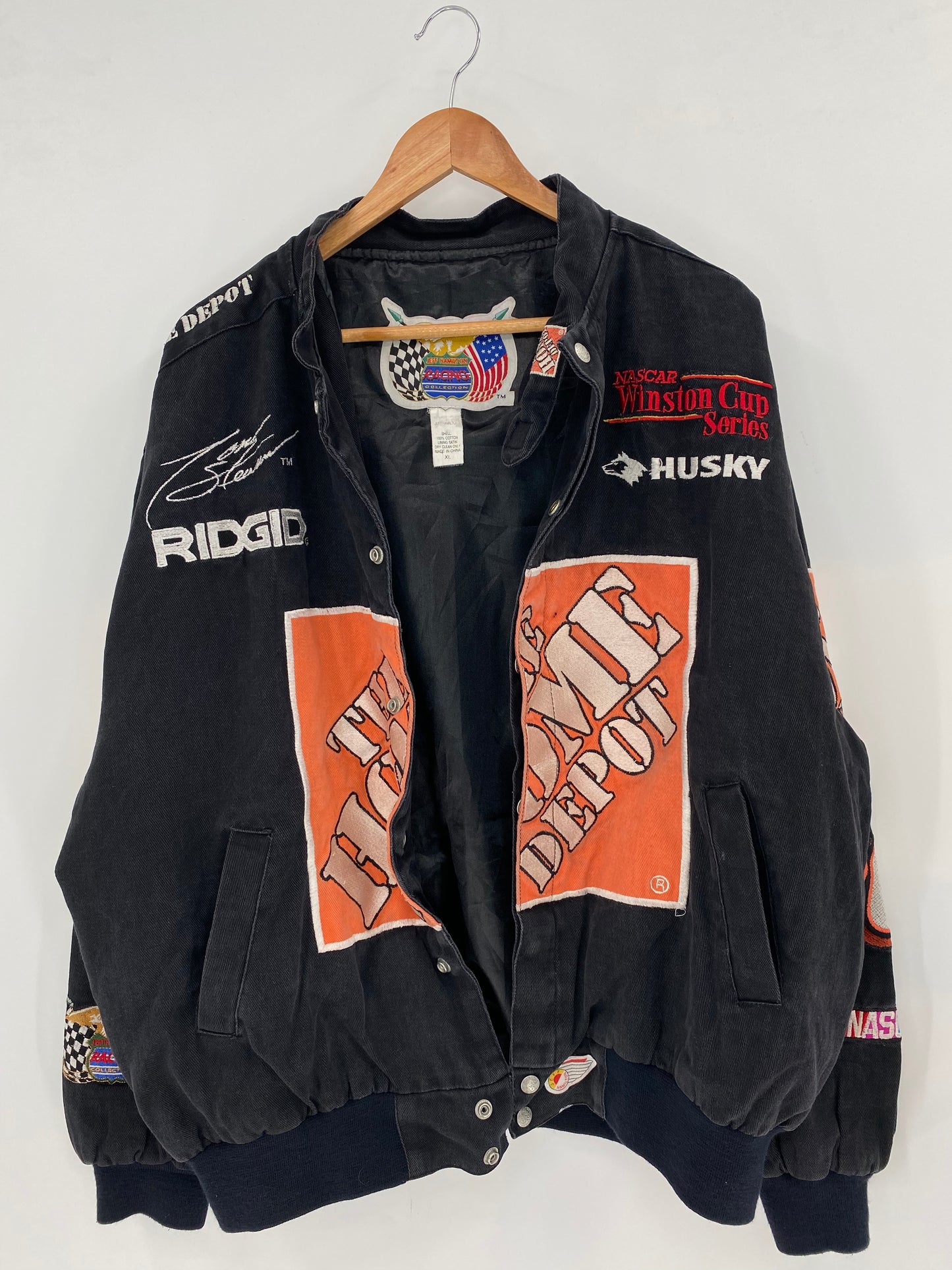 THE HOME DEPOT x JEFF HAMILTON NASCAR RACING Size XL Vintage Racing Jacket / K3164