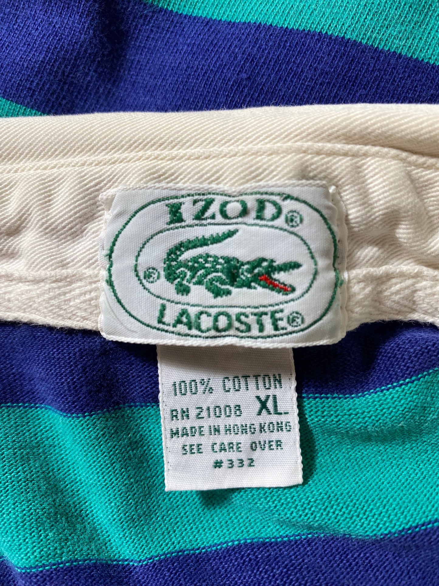 .90's LACOSTE Size XL Vintage Rugby-Shirt / E2915R