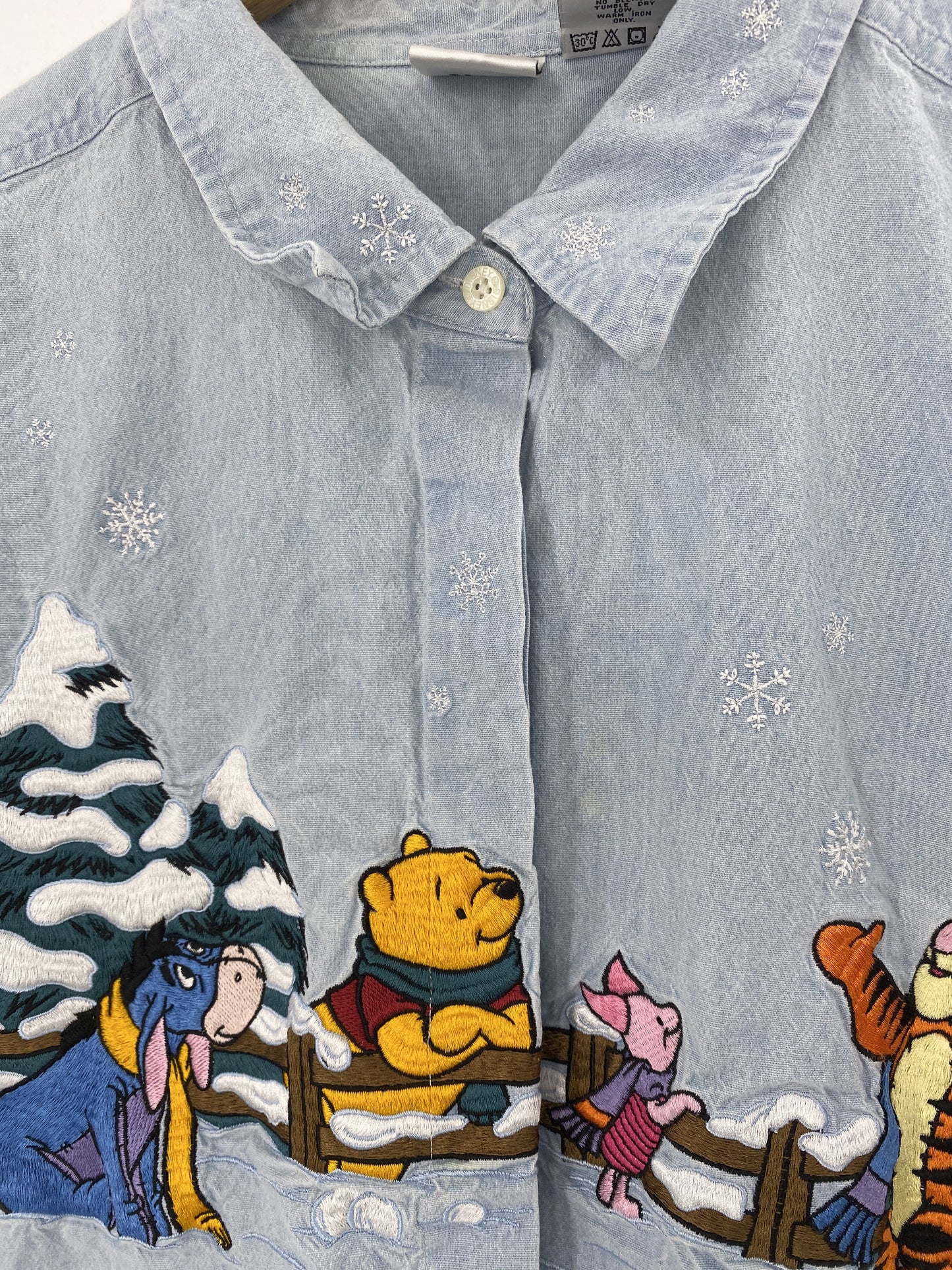 00’ DISNEY POOH Size XXL Vintage Button Down Long Sleeve Shirt / K6105