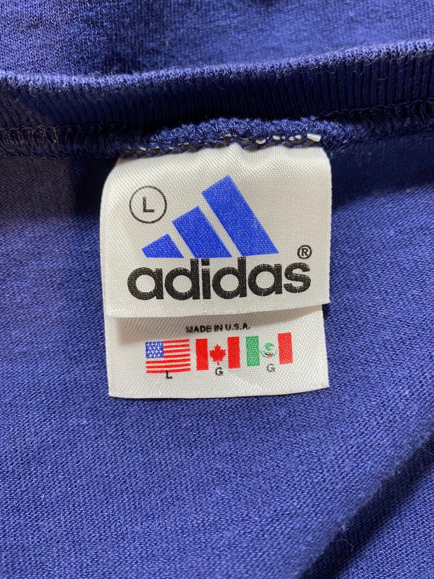 .90's ADIDAS Made in USA Size L Vintage T-Shirt / E2865T